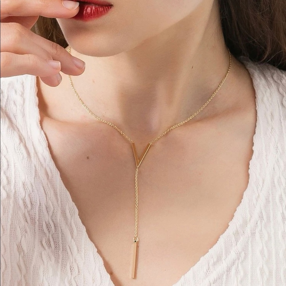 18K Gold Plated Y Necklace